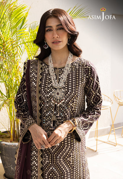 AJJH-01 EMBROIDERED RAW SILK 3 PCS