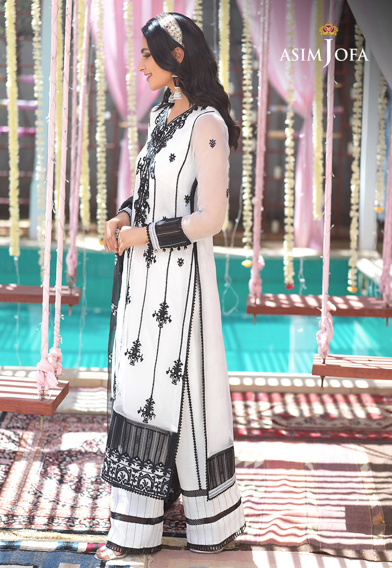 AJFC-09 EMBROIDERED ORGANZA 3 PCS