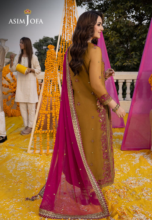 AJDAP-22 EMBROIDERED CHIFFON STITCHED 3 PCS