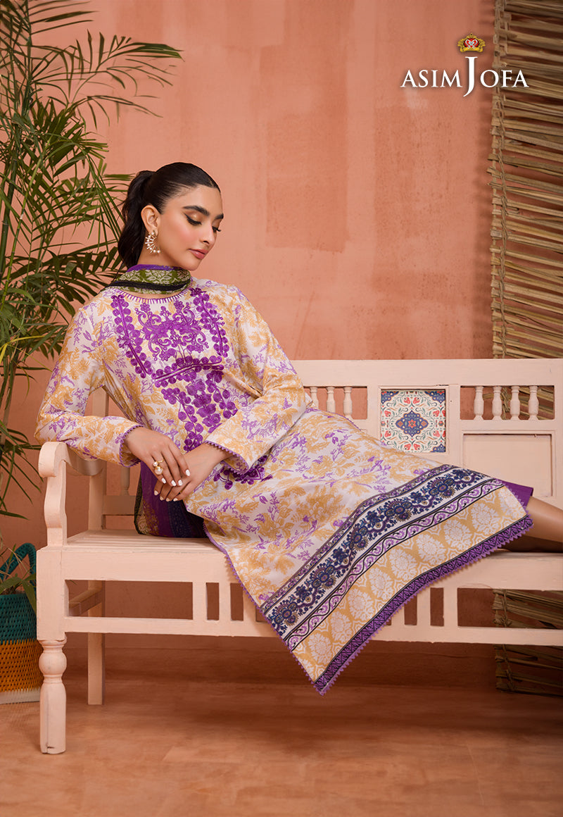 AJGR-09 EMBROIDERED COTTON SILK 2 PCS