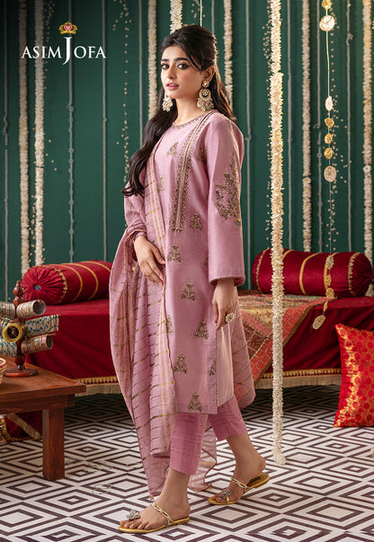 AJTM-19 - 3 PCS EMBROIDERED COTTON NET 3 PCS