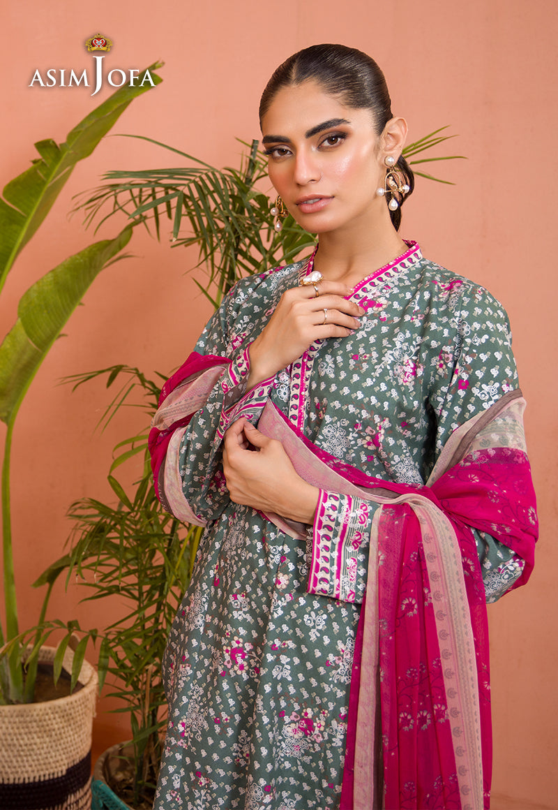 AJGR-07 PRINTED COTTON SILK 2 PCS