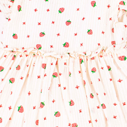 Baby Girl Off White Strawberry Cotton Frock