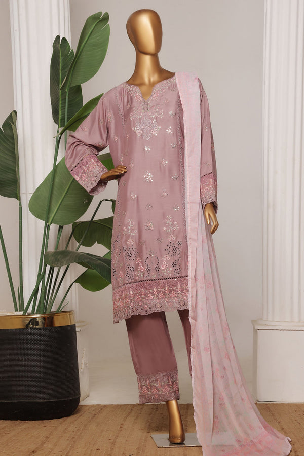 Bin Saeed Stitched 3 Piece Luxury Collection'2025-RTCS-2309-Grey