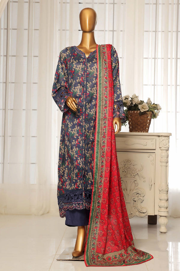 Sada Bahar Stitched 3 Piece Festive Emb Lawn Vol-01 Collection'2025-D-5302-Blue