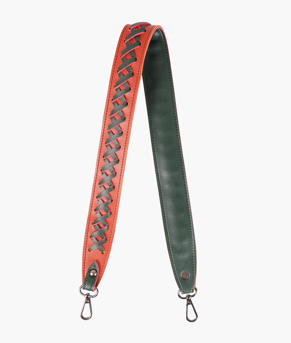 RTW Creation - Rust and army green zig-zag weave strap add-on