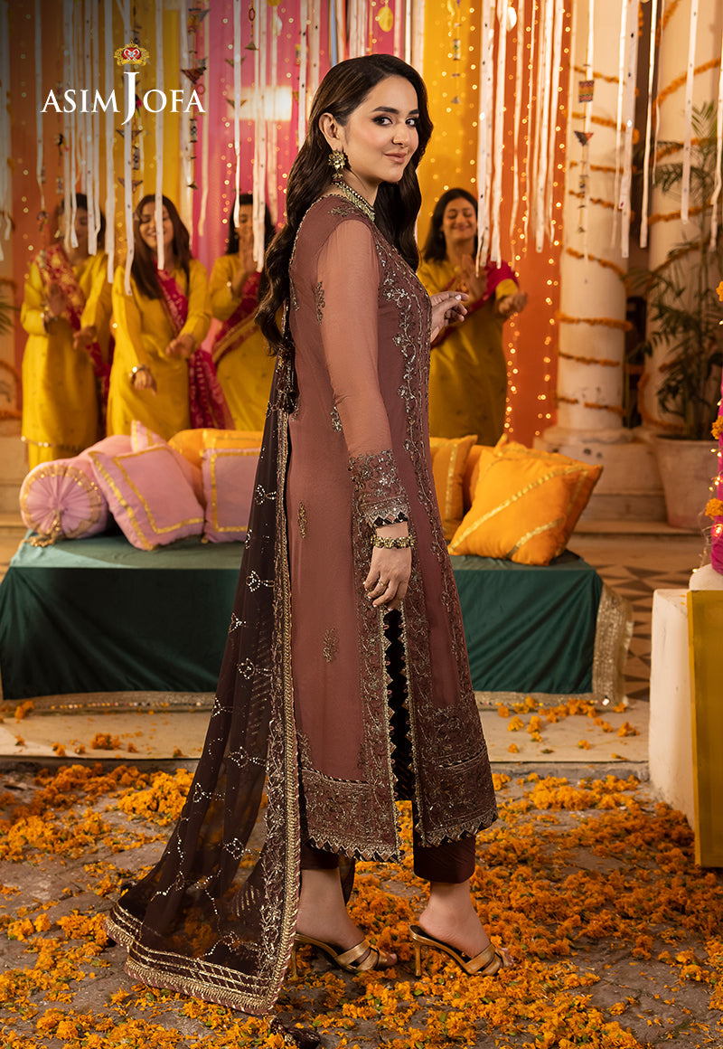 AJDAP-14 EMBROIDERED CHIFFON STITCHED 3 PCS