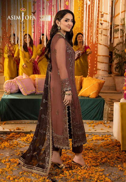 AJDAP-14 EMBROIDERED CHIFFON STITCHED 3 PCS