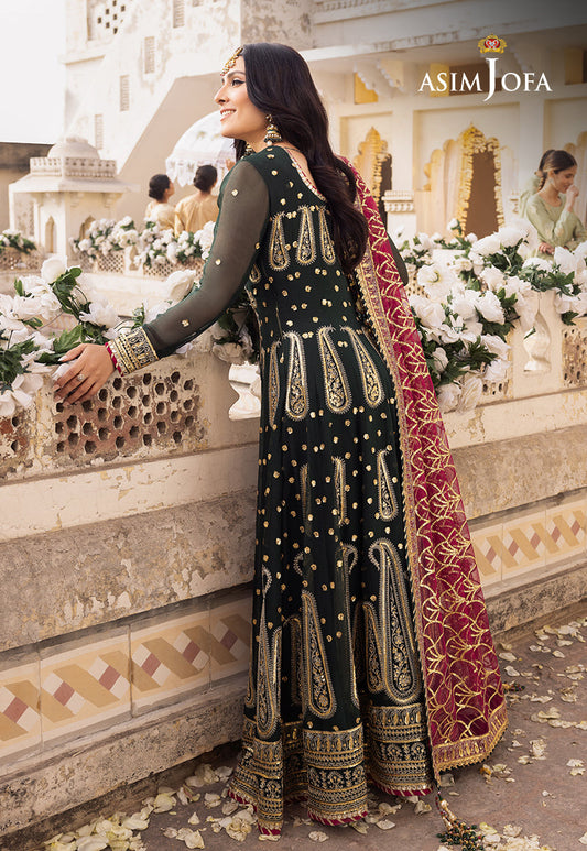 AJSHP-11 EMBROIDERED RAW SILK STITCHED 3 PCS