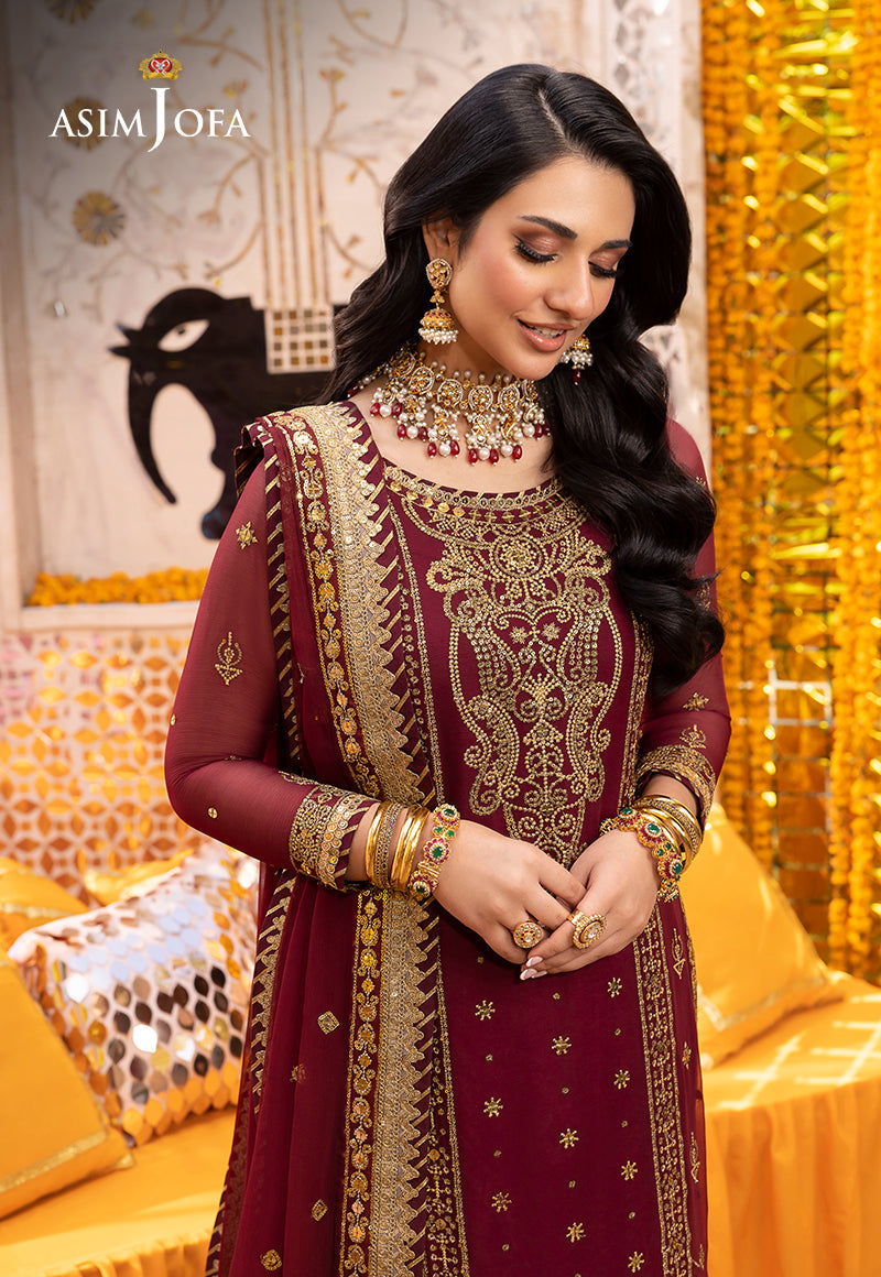 AJDAP-20 EMBROIDERED CHIFFON STITCHED 3 PCS