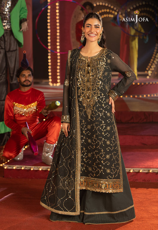 AJLLF-02 Embroidered Chiffon 3 Pcs