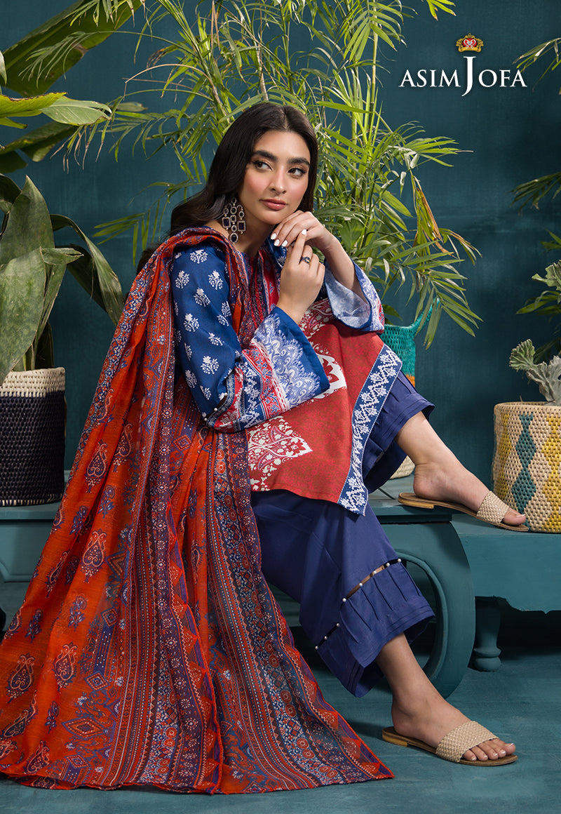 AJGR-15 EMBROIDERED SWISS LAWN 3 PCS