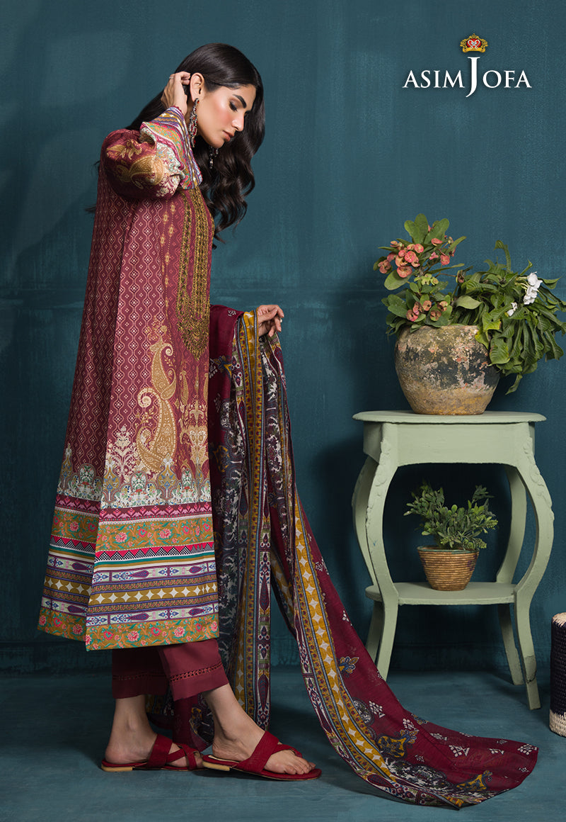 AJGR-19 EMBROIDERED SWISS LAWN 3 PCS
