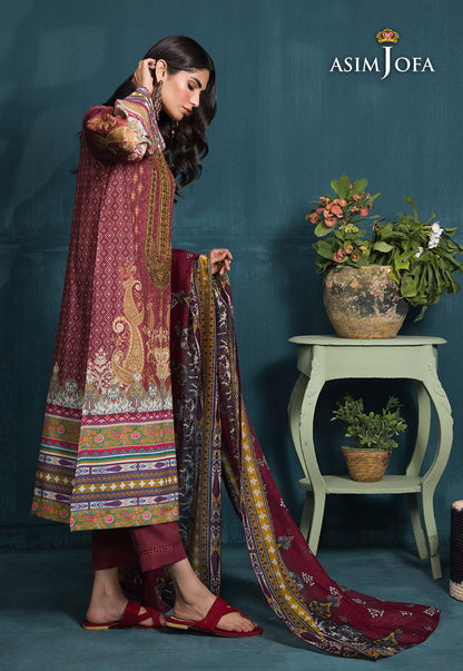 AJGR-19 EMBROIDERED SWISS LAWN 3 PCS