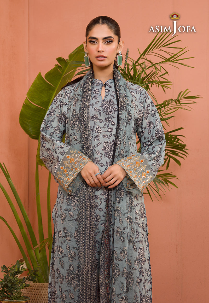 AJGR-08 PRINTED COTTON SILK 2 PCS