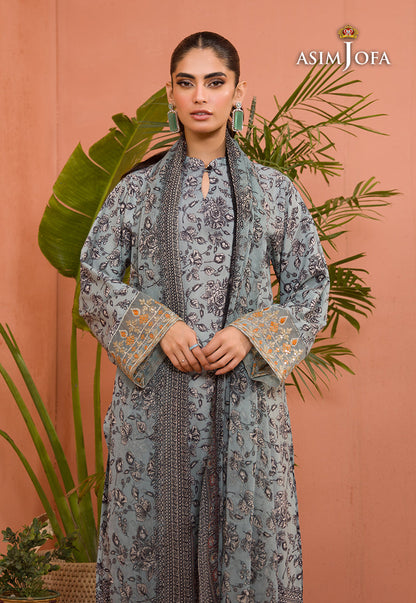 AJGR-08 PRINTED COTTON SILK 2 PCS