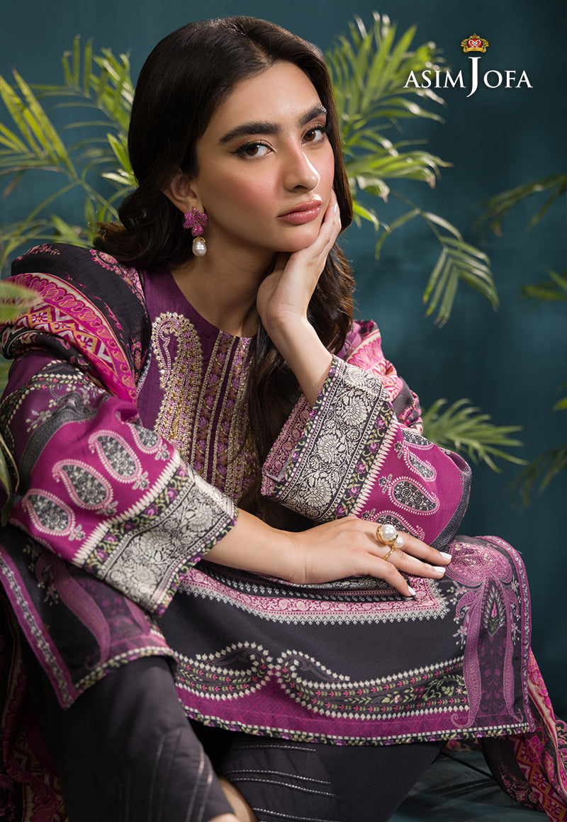 AJGR-16 EMBROIDERED SWISS LAWN 3 PCS