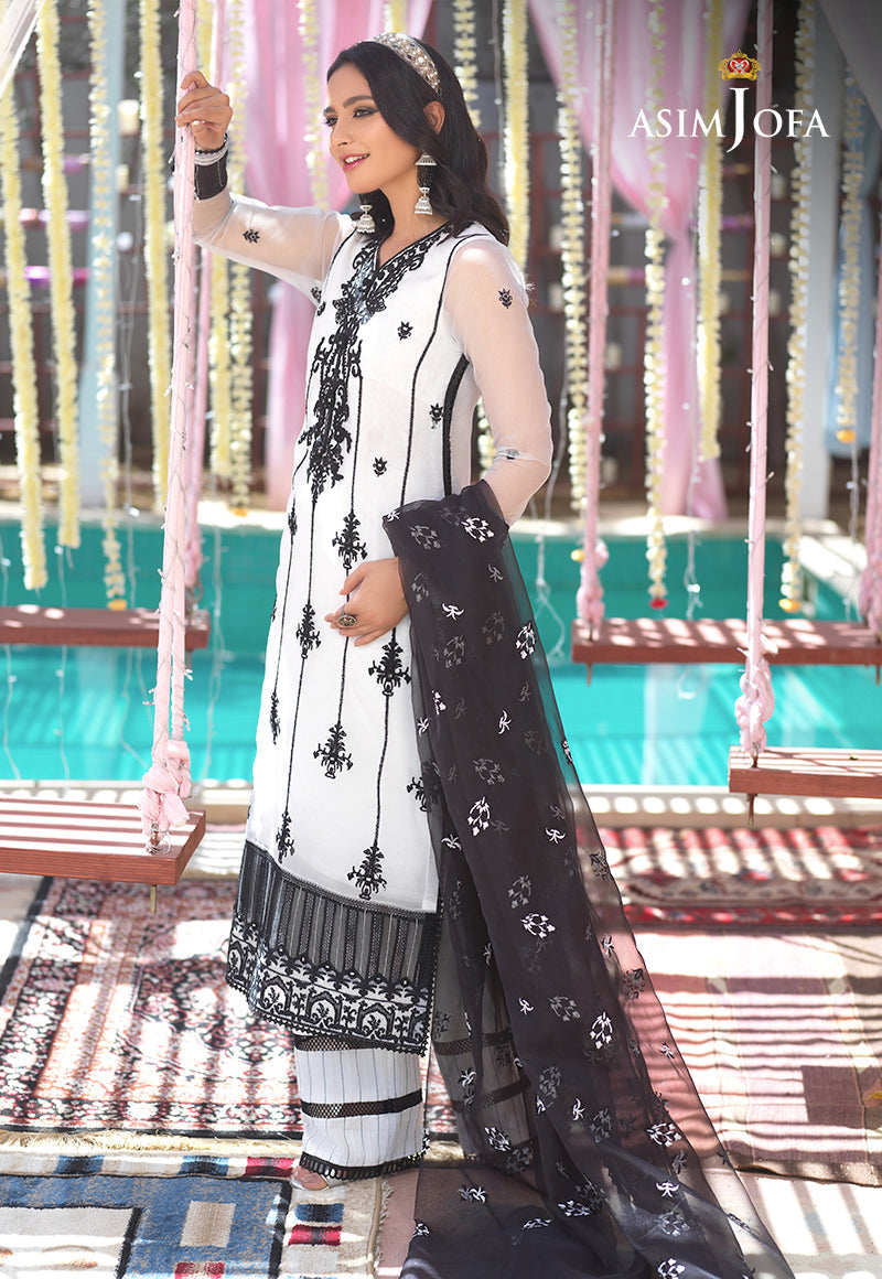 AJFC-09 EMBROIDERED ORGANZA 3 PCS