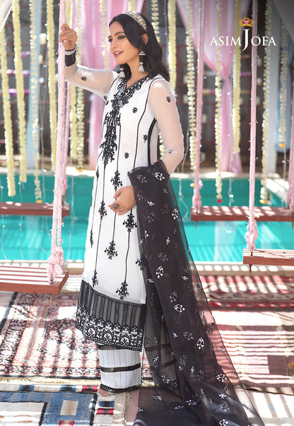 AJFC-09 EMBROIDERED ORGANZA 3 PCS