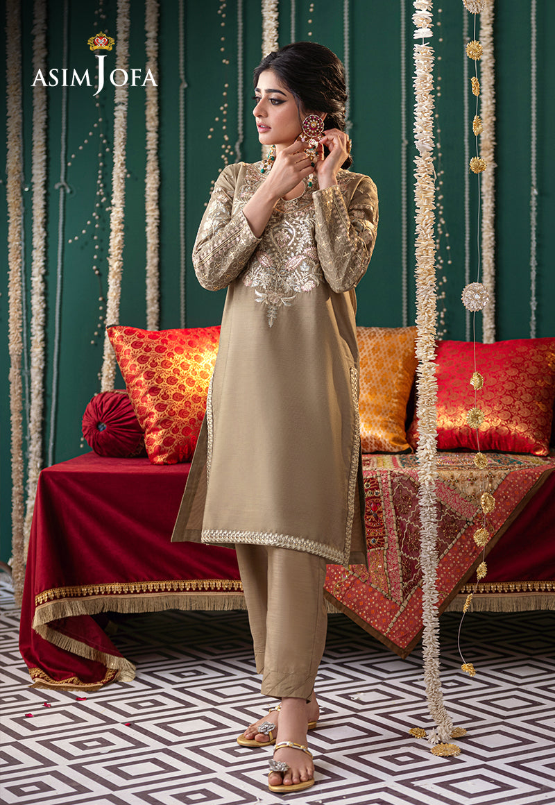 AJTM-20 - 2 PCS EMBROIDERED LUREX KHANTHA STRIPER 2 PCS