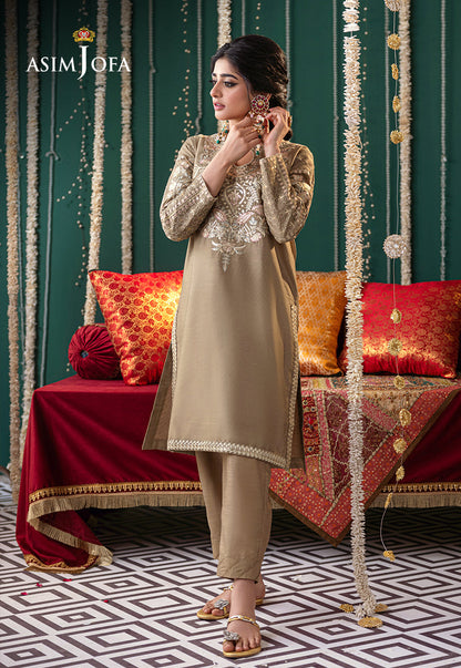 AJTM-20 - 2 PCS EMBROIDERED LUREX KHANTHA STRIPER 2 PCS