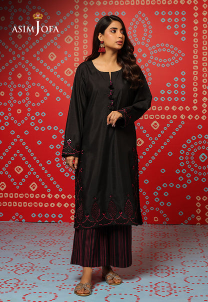AJTM-05 - 2 PCS EMBROIDERED RAW SILK 2 PCS