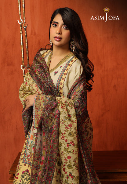 AJTM-16 - 3 PCS EMBROIDERED SWISS LAWN 3 PCS