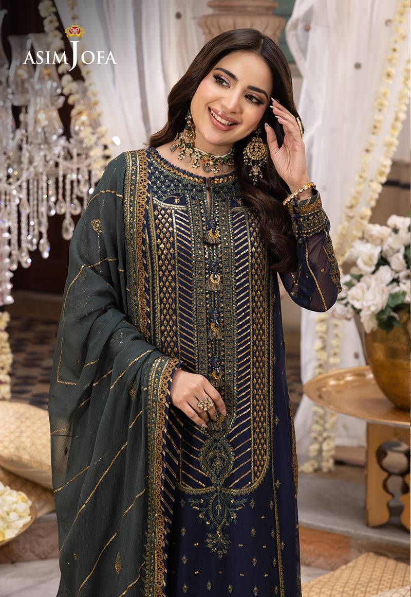 AJSH-12 EMBROIDERED CHIFFON 3 PCS