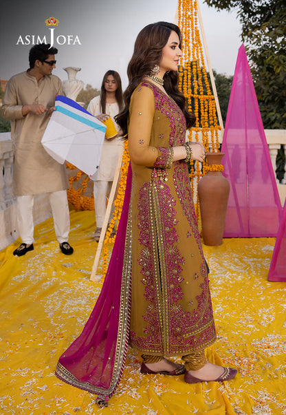 AJDAP-22 EMBROIDERED CHIFFON STITCHED 3 PCS