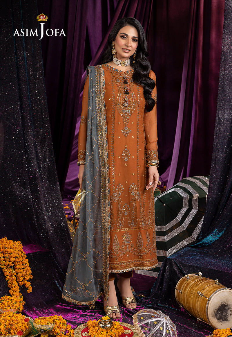 AJDA-15 EMBROIDERED CHIFFON 3 PCS