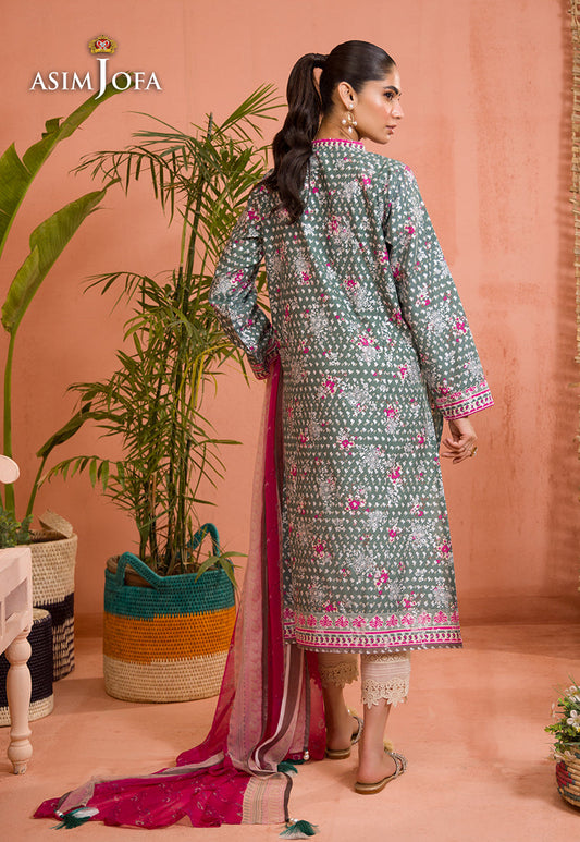 AJGR-07 PRINTED COTTON SILK 2 PCS