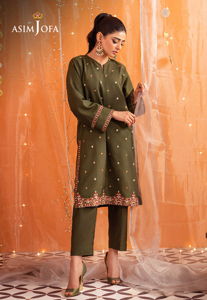 AJTM-04 - 2 PCS EMBROIDERED RAW SILK 2 PCS