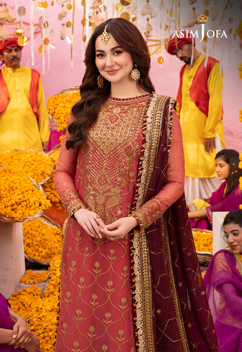 AJDAP-23 EMBROIDERED CHIFFON STITCHED 3 PCS