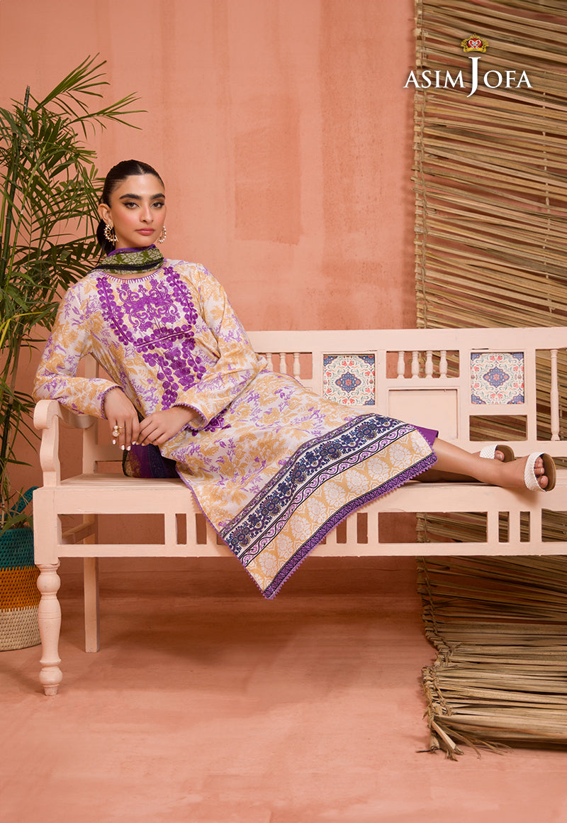 AJGR-09 EMBROIDERED COTTON SILK 2 PCS