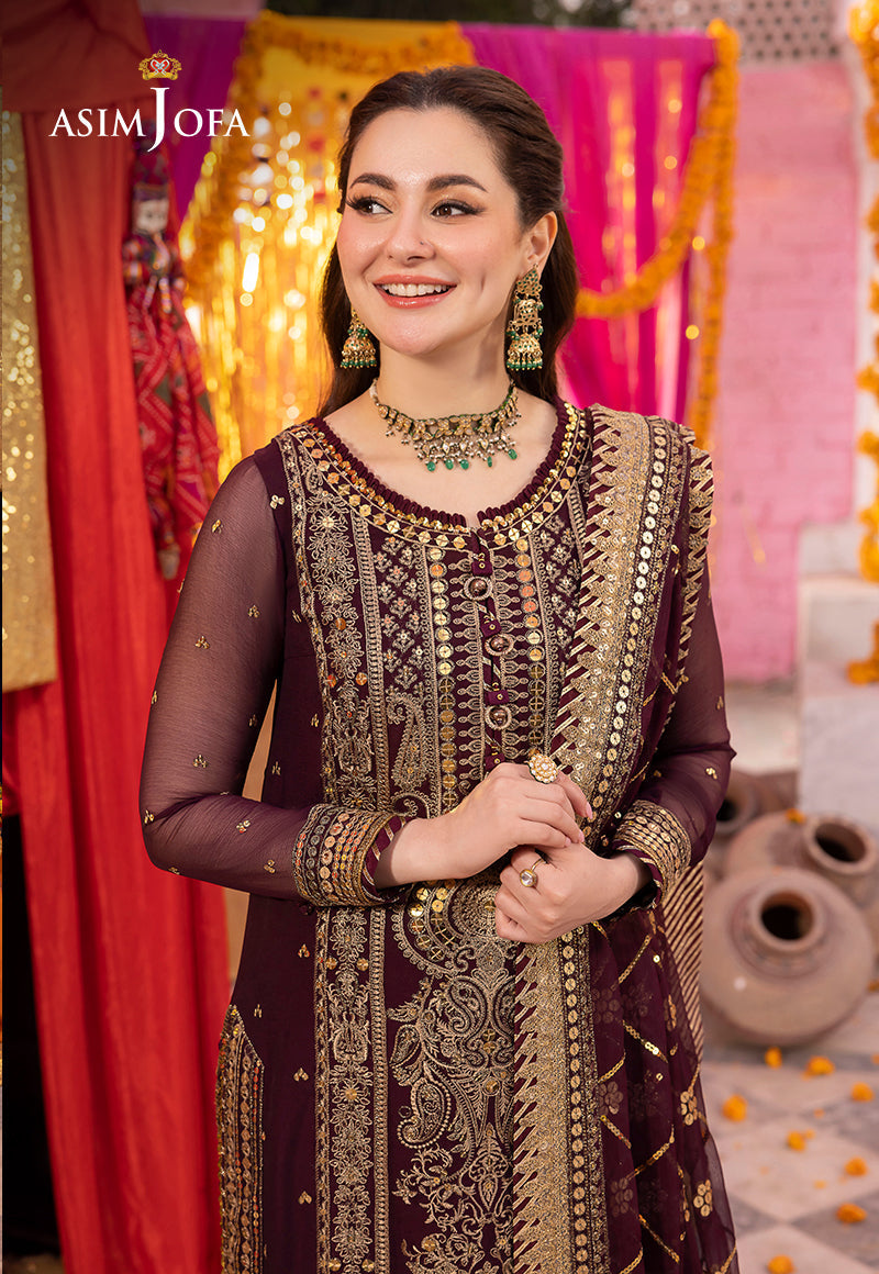 AJDAP-21 EMBROIDERED CHIFFON STITCHED 3 PCS