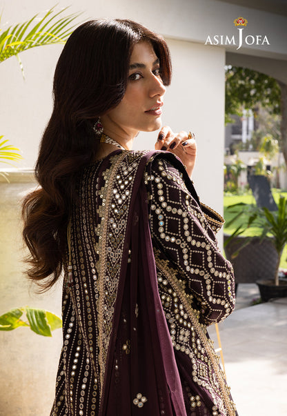 AJJH-01 EMBROIDERED RAW SILK 3 PCS