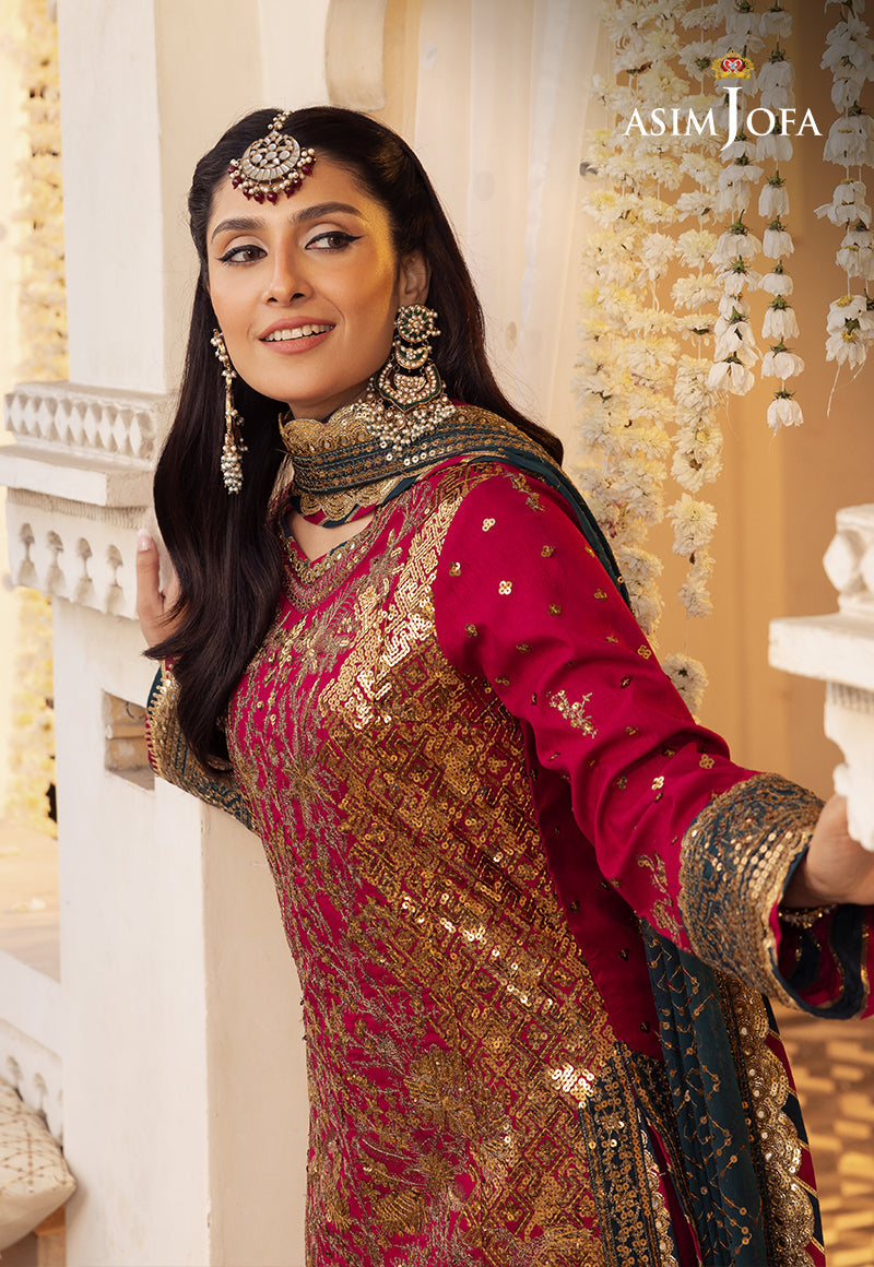 AJSH-19 EMBROIDERED RAW SILK 3 PCS