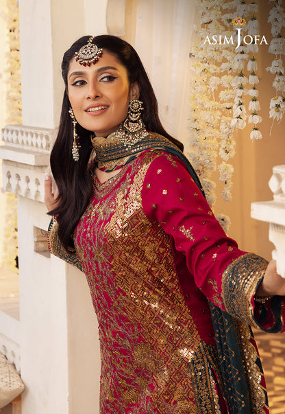 AJSH-19 EMBROIDERED RAW SILK 3 PCS