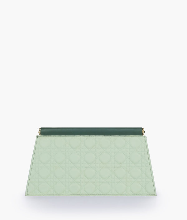 RTW Creation - Army green quilted evening clutch with snap closure