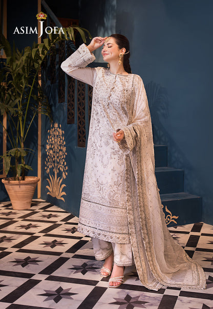 AJFI-08 EMBROIDERED LAWN 3 PCS
