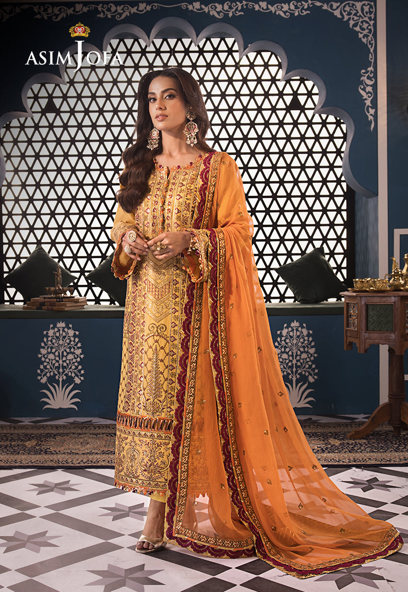 AJFIP-19 EMBROIDERED LAWN STITCHED 3 PCS