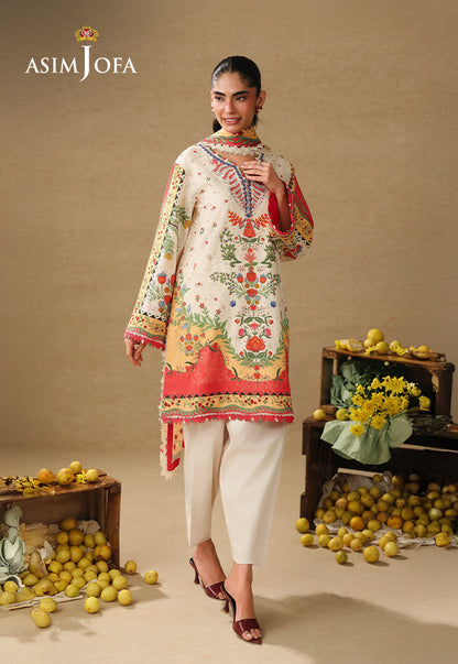 AJUBC-01 Printed Lawn Unstitched 3 Pcs