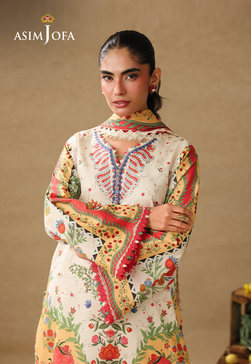 AJUBC-01 Printed Lawn Unstitched 3 Pcs