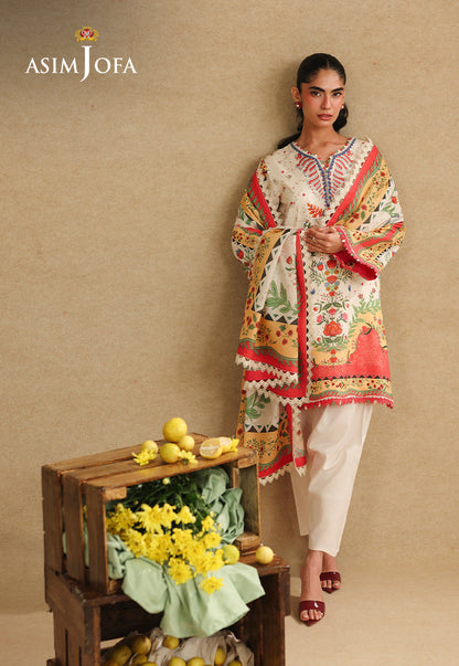 AJUBC-01 Printed Lawn Unstitched 3 Pcs
