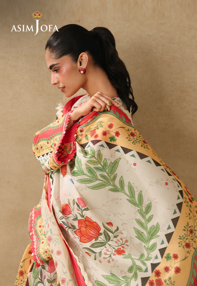 AJUBC-01 Printed Lawn Unstitched 3 Pcs