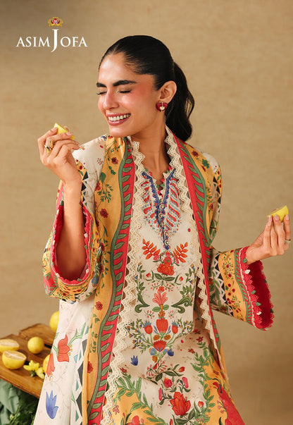 AJUBC-01 Printed Lawn Unstitched 3 Pcs