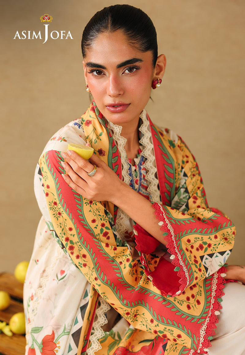 AJUBC-01 Printed Lawn Unstitched 3 Pcs