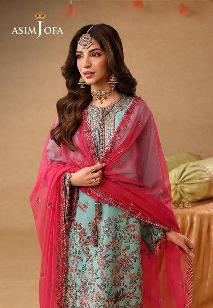 AJULIF-02 Embroidered Raw Silk Unstitched 3 Pcs