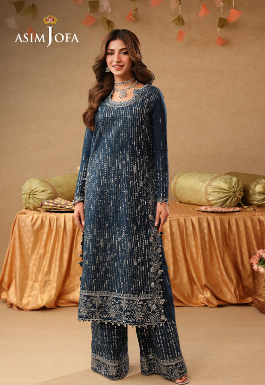AJULIF-09 Embroidered Chiffon Unstitched 2 Pcs