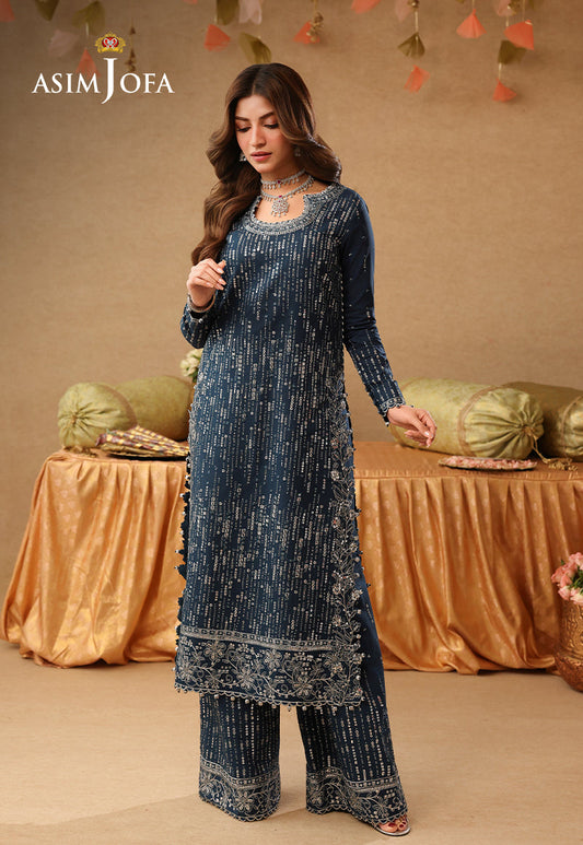 AJULIF-09 Embroidered Chiffon Unstitched 2 Pcs